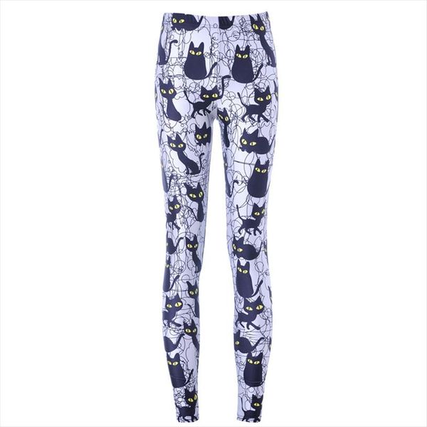 

new women pants womens trousers fashion cute cartoon black cat pant capris cute sportswear fitness