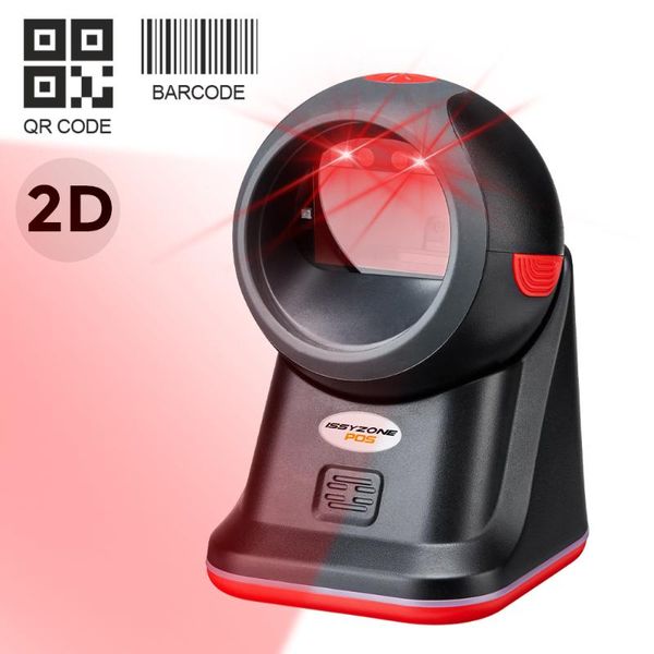 

issyzonepos 2d barcode scanner qr code reader omni-directional pdf417 data matrix deader automatic usb wired scanner