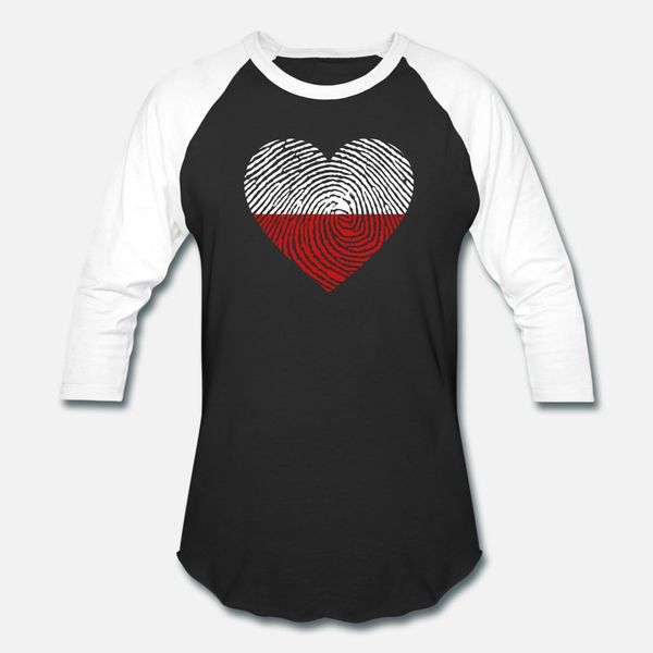 

fingerprint poland handprint heart t shirt men knitted tee shirt o-neck slim crazy comical spring autumn slim shirt