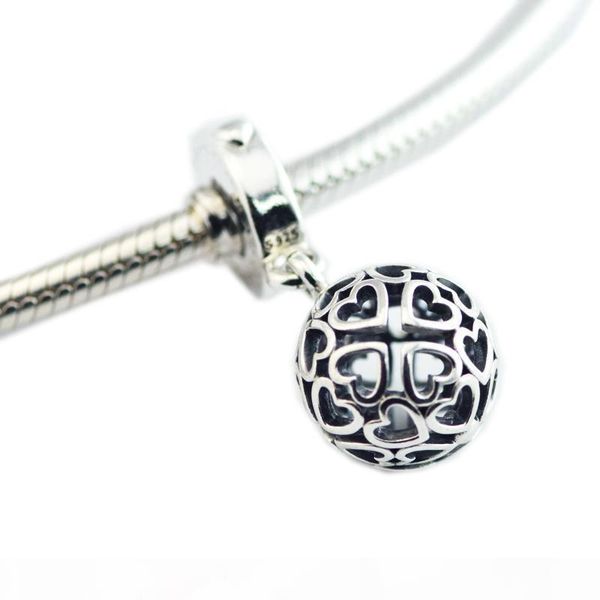 

2018 summer 925 sterling silver jewelry harmonious hearts charm beads fits bracelets necklace for women jewelry making, Bronze;silver