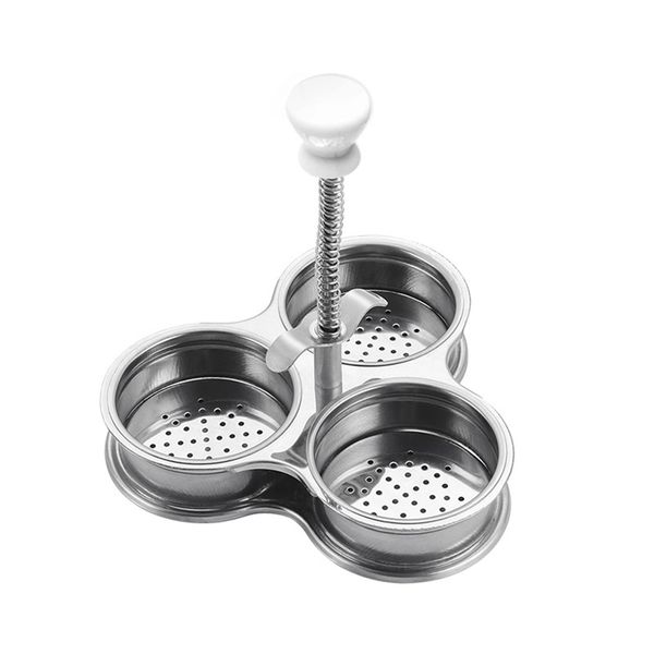 

home kitchen cookware stainless steel boiler steamer 3 compartments egg poacher