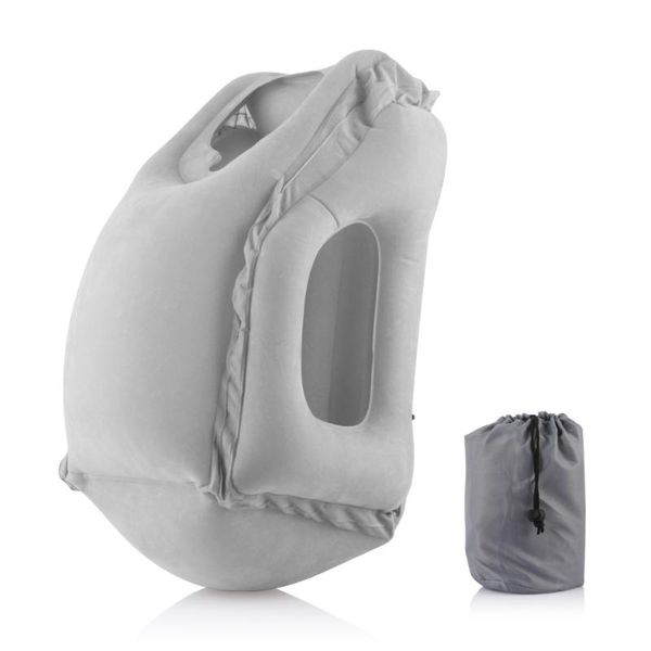 

pillow inflatable travel air bolster frontal comfortable sleep plane car soft cushion trip foldable blow neck portable