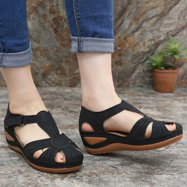 

women sandals 2020 new summer shoes woman soft bottom wedges shoes for women platform sandals heels gladiator sandalias mujer, Black