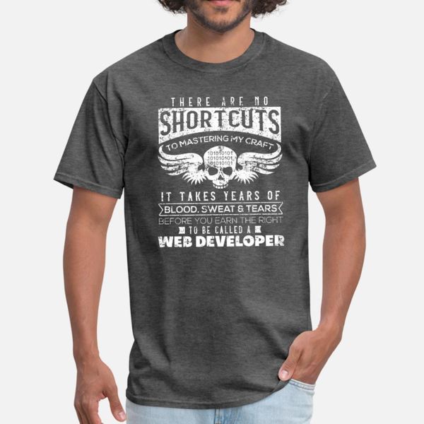 

there are no shortcuts web developer vintage t shirt men designing short sleeve plus size 3xl pattern loose new fashion natural shirt