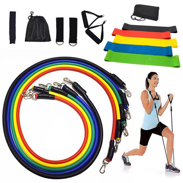 

17pcs resistance bands set expander exercise fitness rubber band stretch training home gyms workout