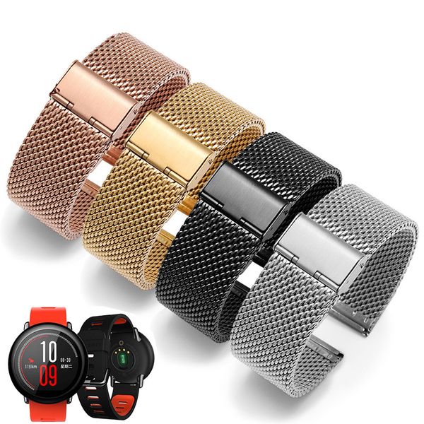 

milanese watch band link bracelet wrist strap 18 20 22 24mm mesh stainless steel female 20mm 22mm universal milanese watchband, Black;brown