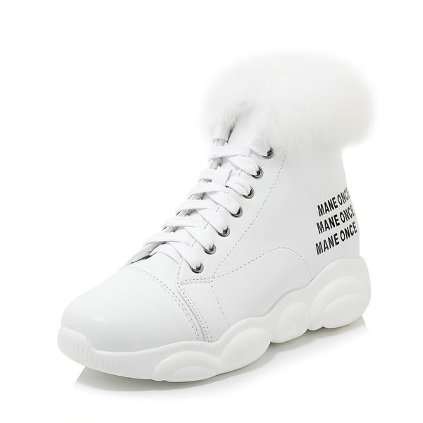 

salu 2020 winter boots women ankle boots snow warm pu plush winter woman shoes flats ladies shoes women short snow, Black