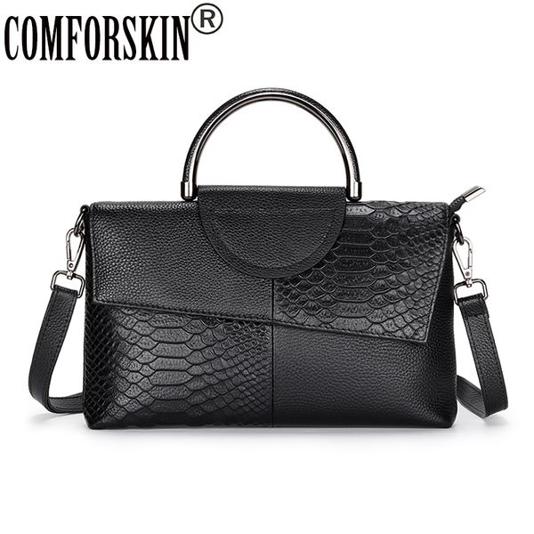 

comforskin luxurious 100% cowhide leather women totes large capacity ladies handbags dropshipping fashion women messenger bags