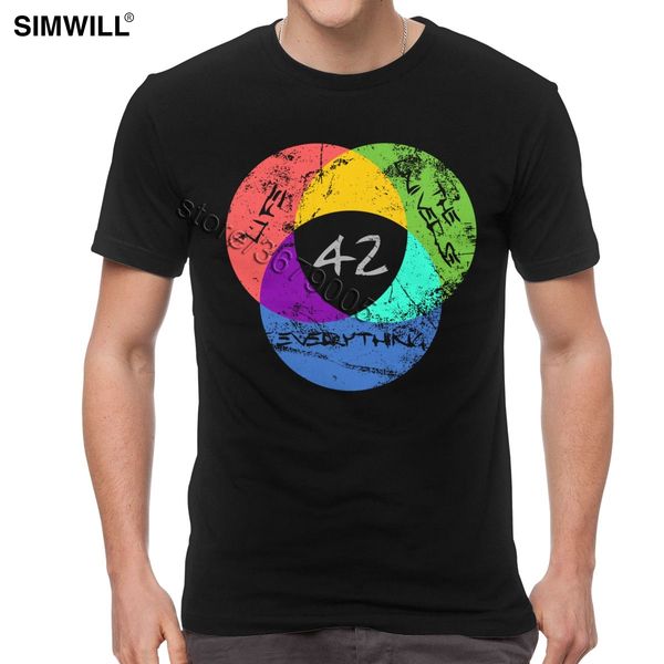 

retro distressed 42 the answer to life the universe and everything t-shirt graphic cotton tee funny quote douglas adams t shirt