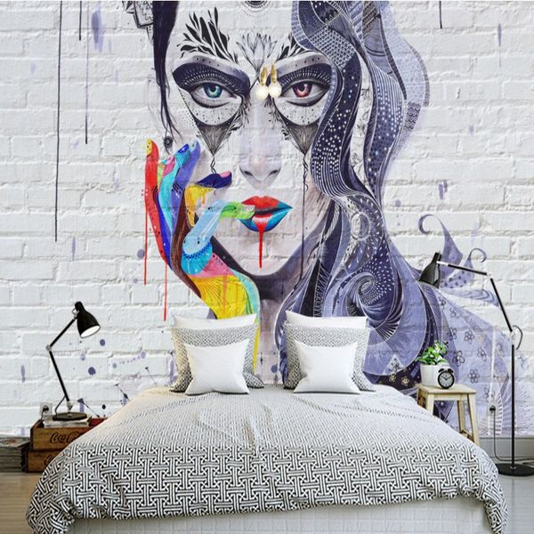

wallpapers drop wallpaper 3d colorful beauty brick wall background mural bedroom bathroom mall barber shop