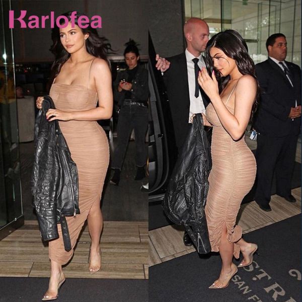 

karlofea new arrival nude bodycon maxi long dress sleeveless club party runway vestidos strap side split elegant dresses, Black;gray