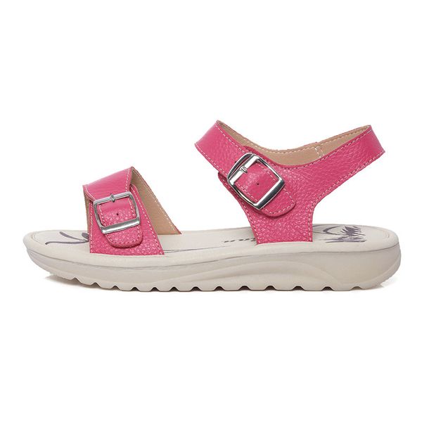 

2020 new ladies sandals waterproof table fish beak sandals lady buckle side empty flat bottom female shoes summer shoes, Black