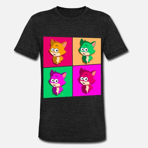 

cat colorful blocks cute gift idea t shirt men printed cotton round collar solid color famous breathable summer style normal shirt