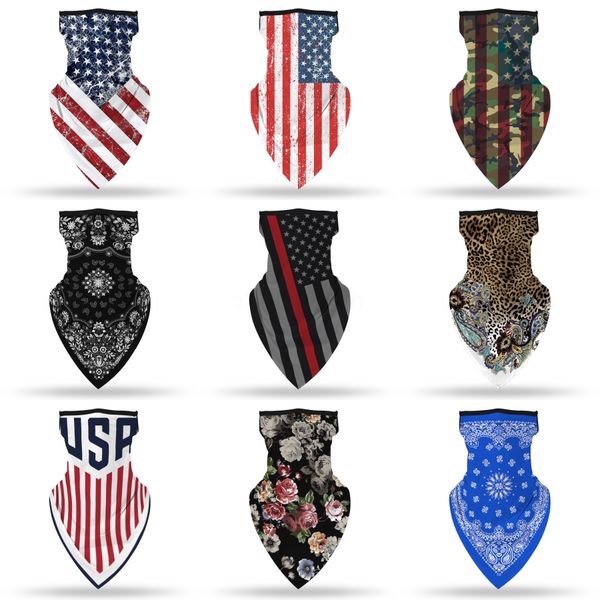 

designer printed women silk magic scarf face mask handkerchief outdoor windproof half face dust-proof sunshade#205, Black