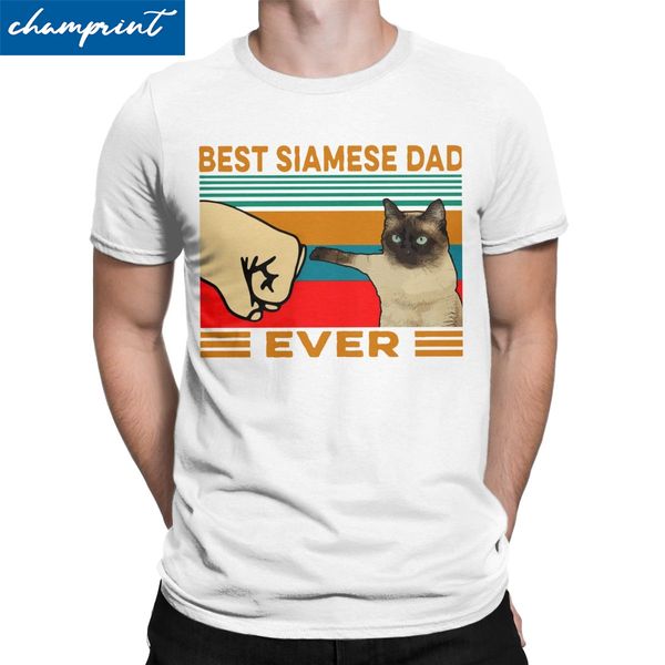 

men cat dad ever siamese cat t shirts funny father daddy gift clothes casual short sleeve crew neck tees gift t-shirts