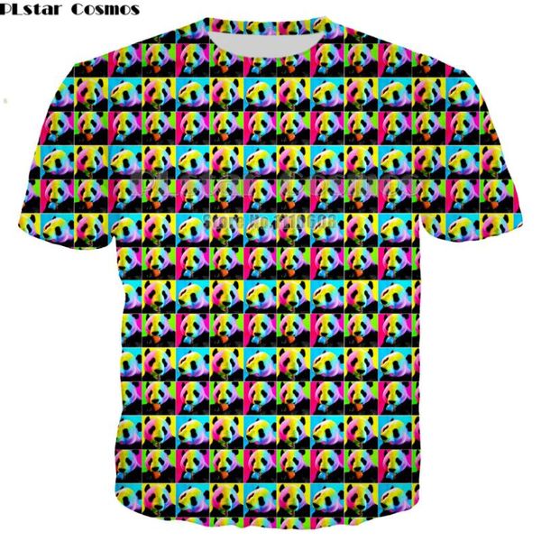 

men's t-shirts est brand 3d cute panda print colorful shirt lovers t-shirt short sleeve round neck men women large size xs-7xl, White;black