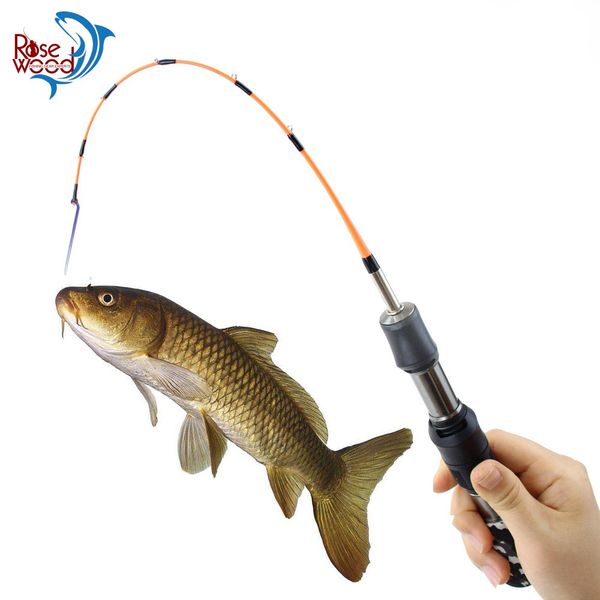 

rosewood winter fishing insert section camouflage ice fishing rod pole portable rods spinning mini pole fishing tackle
