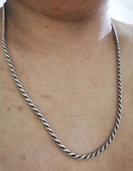 

3mm solid 925 sterling silver vajry pestle necklace chain men women jewelry gift a5064