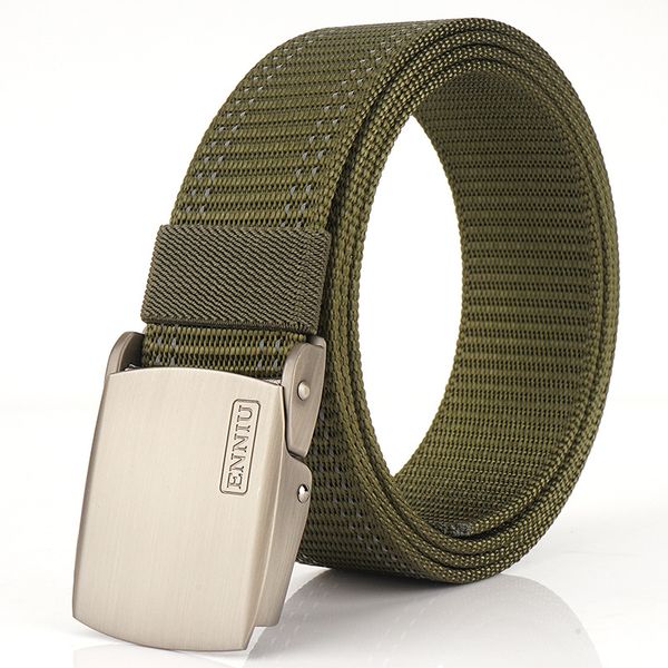

men and women smooth buckle nylon belt denim wild belt non-hole strong canvas pants fans, Black;brown