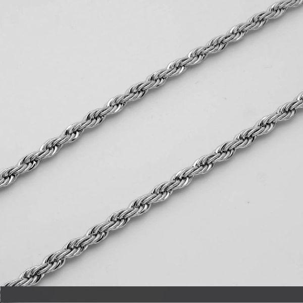

2020 stainless steel chain necklace titanium 2.4mm 3mm 4mm 50cm 70cm twist water wave chains lobster clasp, Silver
