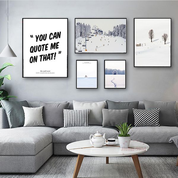 

wall art picture canvas painting winter snow nature landscape skiing poster nordic print scandinavian living room decoration