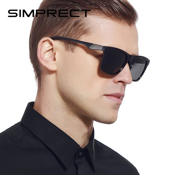 

simprect tr90 polarized sunglasses men 2020 tac uv400 retro square sunglasses vintage anti-glare driver's sun glasses for men, White;black