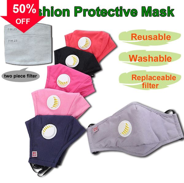 

k face d4in fashion protective reusable mask breathing valve standard with filter replaceble pm2.5 washable in stock cloth face masks1