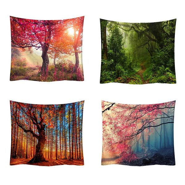 

200*150cm mandala tapestry forest wall tapestry wall hanging scenic curtain beach mat art decor
