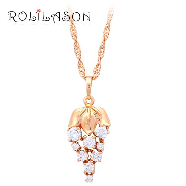 

cute corn design glittering necklace yellow gold tone white crystal zircon fashion jewelry necklace & pendants ln267, Silver