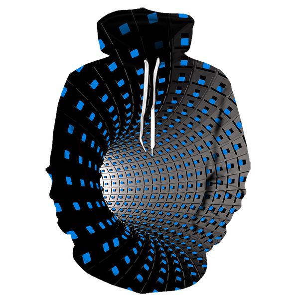 

pop punk hip hop dizzy arts 3d sweatshirt for men and women, hoodies, outerwear, loose , psychedelic vortex clothing, Black
