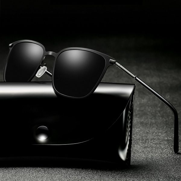 

men 100% polarized sunglasses square metal frame driving sun glasses for men women 2020 rays brand designer goggle uv400, White;black