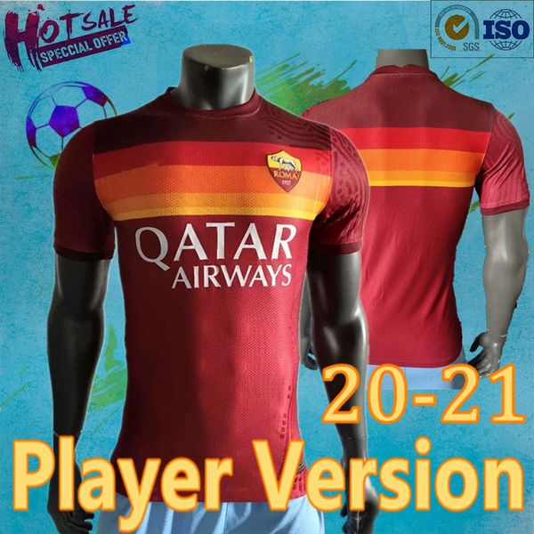 

player version 2021 soccer jersey as de rossi dzeko zaniolo rome totti perotti jerseys football shirts 2020 2021 roma men, Black;yellow
