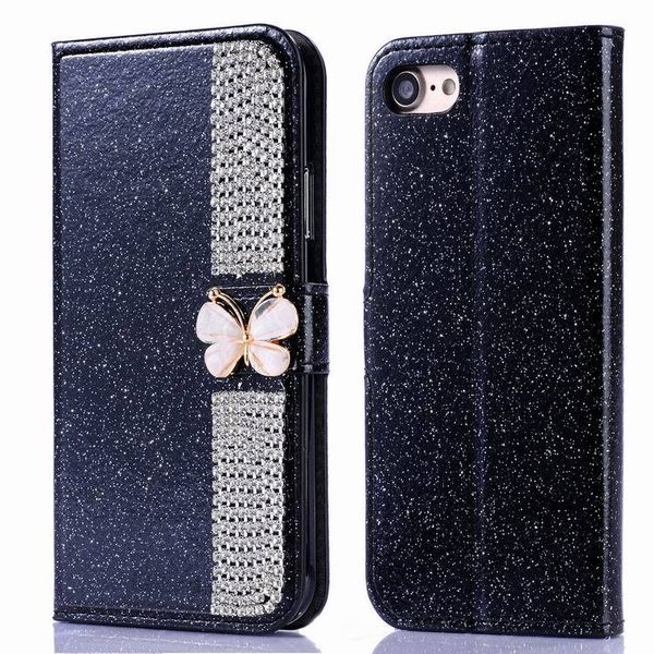 Для iPhone x Sparkling Chinestone Case XR XS MAX 6 7 8 PLUS Fashion Draweller Diamond Lovely Butterfly Кожаный кожаный корпус