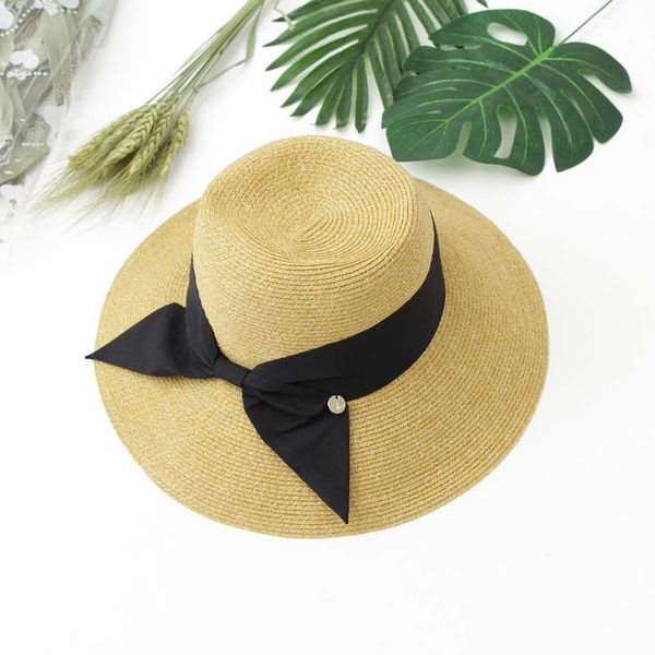 

women summer caps foldable paper straw ladies sun hats wide brim bow beach caps visor floppy chapeau, Blue;gray