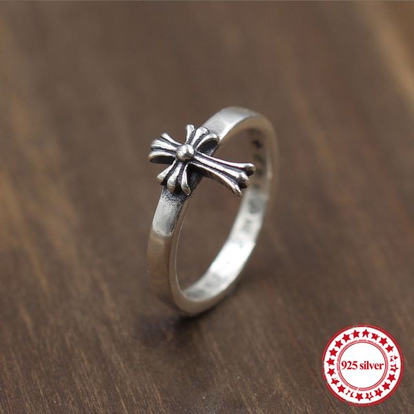 

s925 sterling silver ring cross shape couple models fashion punk style gold classic generous gift to send lover