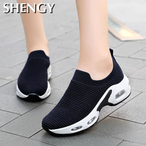 

women's walking shoes 2020 flat casual soft fashion breathable comfortable absorption summer mesh lazy shoes, Black