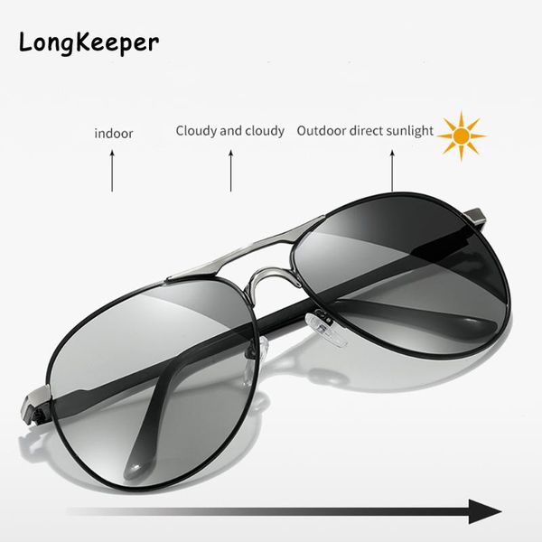 

pchromic sunglasses men pilot polarized sunglasses male day night vision driving eyewear sun glasses women 2020, White;black