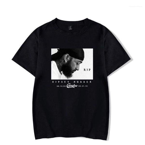 

short sleeved designer nipsey hussle mens tshirts hiphop rapper r.i.p summer tees, White;black