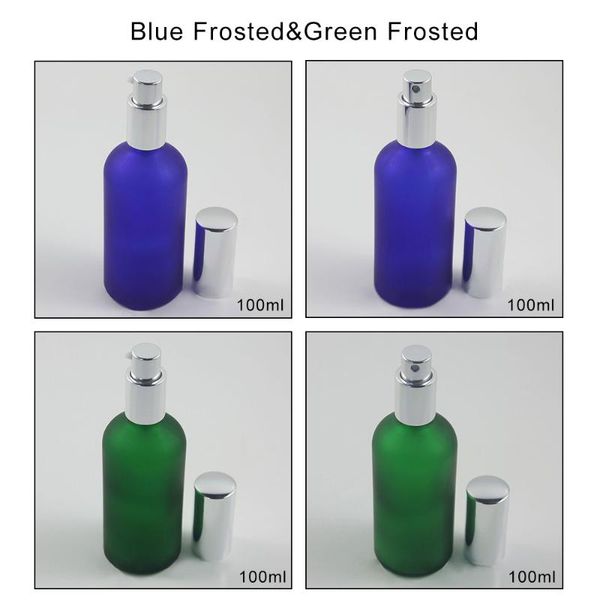 

storage bottles & jars 100ml green frosted/blue frosted essential oil spray and lotion pump bottle