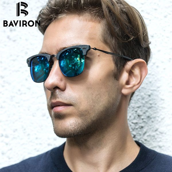 

sunglasses baviron 2021 wooden retro trend sun glasses metal hand making polarized fashion eyewear 8057, White;black