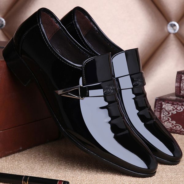 

dress shoes genuine leather men oxfords spring and autumn summer for male wedding party footwear flats business hh-578, Black