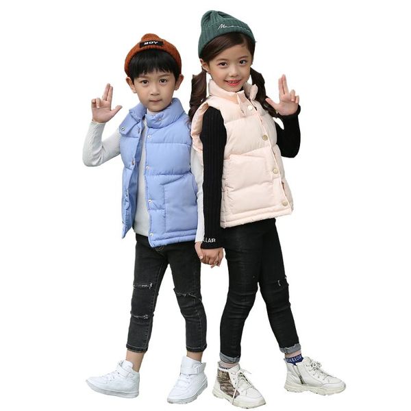 

kids vest winter down cotton warm coats for boys jacket waistcoat toddler coats vest for girl clothes outwears children clothing, Blue;gray