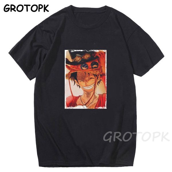 

oversized one piece luffy anime basic print t shirt short sleeve funny fashion korean harajuku plus size men women