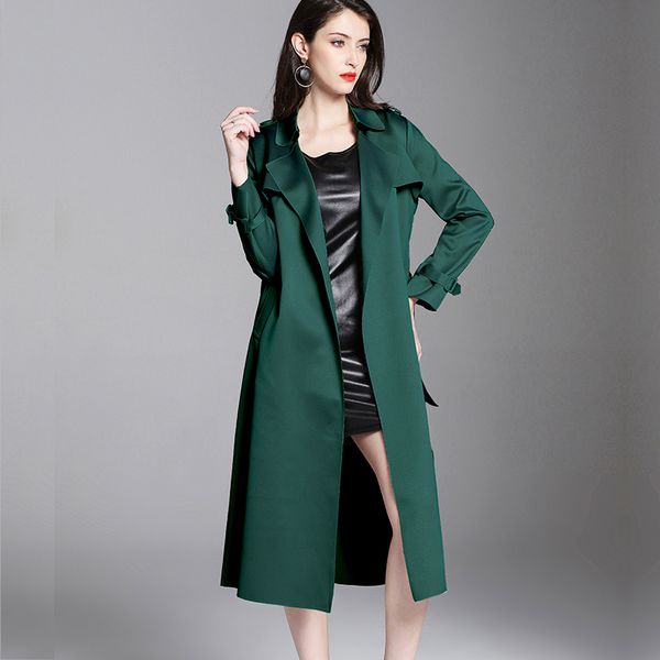 

2020 spring fall womens clothes , woman green black epaulet long trench coat , 5xl 6xl auutumn elegant coats for women, Tan;black