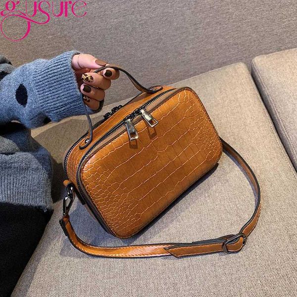 

gusure bags for women 2020 new style stone pattern square crossbody bag fashion handbags with single shoulder ladies purse