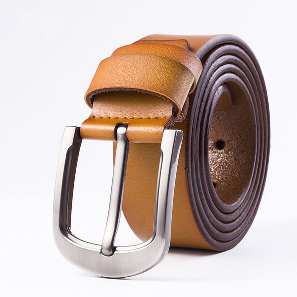 

cow genuine leather for men luxury strap male belts new fashion classice vintage pin buckle men belt ing, Black;brown