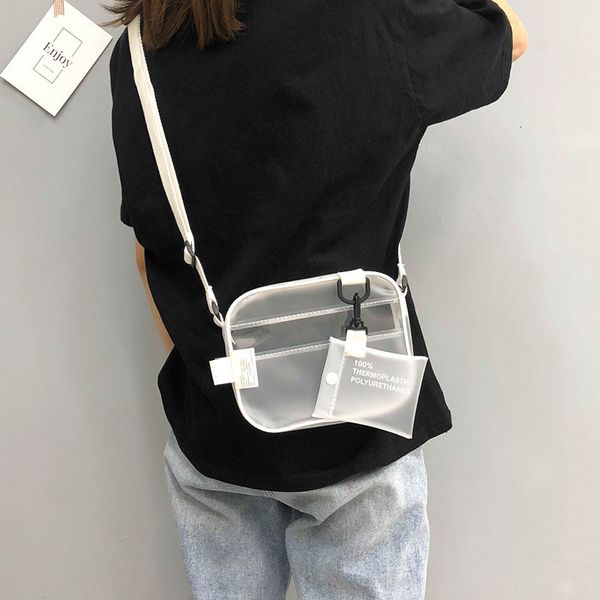 

fashion girls pvc transparent jelly shoulder bag woman crossbody bags and casual phone small handbags 670