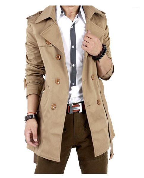 

square neck solid color fashion coats designer coats new mens windbreaker mens long winter double breasted jackets, Tan;black