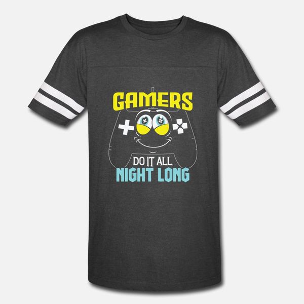 

gamer all night long controller gaming t shirt men customize 100% cotton o neck cool fitness comical spring autumn slim shirt