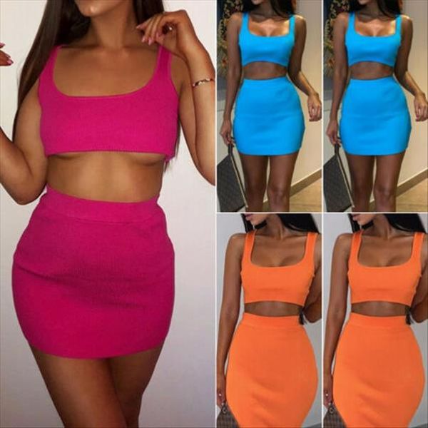 

women tracksuit womens skirt crop 2 piece set dress ladies bodycon party clubwear uk 6 12, Gray